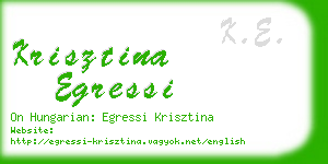 krisztina egressi business card